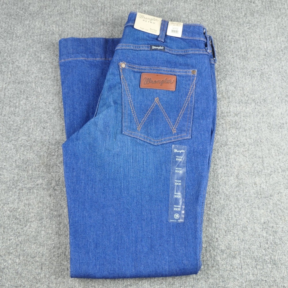 Wrangler Retro Jeans Womens 30x30 Bailey High Rise Trouser Blue Denim Flare Leg